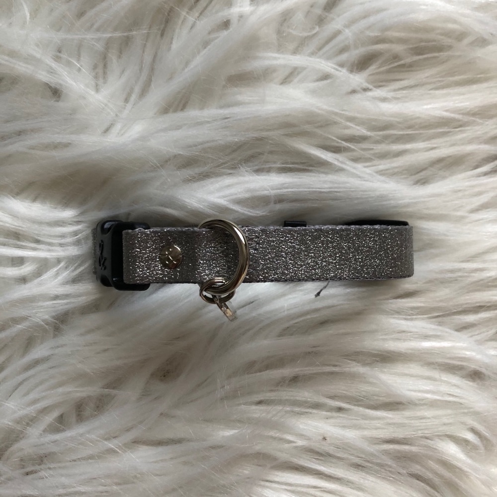 Silver Glitter Dog Collar